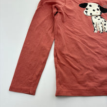 Load image into Gallery viewer, Girls H&amp;M, coral cotton blend long sleeve t-shirt, dog, FUC, size 7-8,  