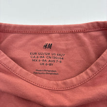 Load image into Gallery viewer, Girls H&amp;M, coral cotton blend long sleeve t-shirt, dog, FUC, size 7-8,  