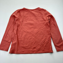 Load image into Gallery viewer, Girls H&amp;M, coral cotton blend long sleeve t-shirt, dog, FUC, size 7-8,  