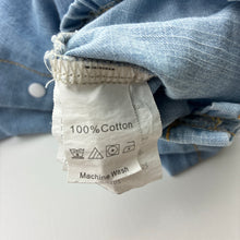 Load image into Gallery viewer, Girls Angou, blue chambray cotton long sleeve romper, FUC, size 3,  