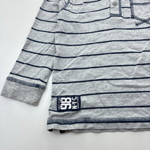 Load image into Gallery viewer, Boys H&amp;T, grey striped hooded long sleeve top, FUC, size 3,  