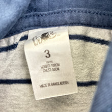 Load image into Gallery viewer, Boys H&amp;T, grey striped hooded long sleeve top, FUC, size 3,  