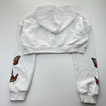Load image into Gallery viewer, Girls SHEIN, cotton cropped zip hoodie sweater, butterflies, FUC, size 12,  