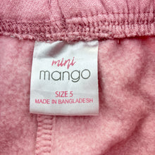 Load image into Gallery viewer, Girls Mango, pink fleece lined track pants, elasticated, Inside leg: 43cm, FUC, size 5,  