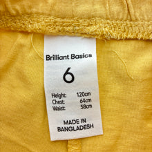Load image into Gallery viewer, Girls Brilliant Basics, yellow cotton shorts with lace and tassel trim, FUC, size 6,  