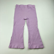 Load image into Gallery viewer, Girls Disney, Toy Story purple cotton blend ribbed pants, Inside leg: 29.5cm, GUC, size 2,  