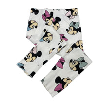 Load image into Gallery viewer, Girls Disney, Minnie Mouse cotton blend ribbed leggings, Inside leg: 36cm, GUC, size 4,  