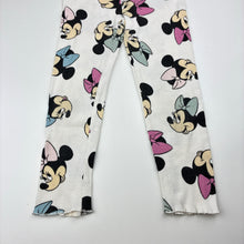Load image into Gallery viewer, Girls Disney, Minnie Mouse cotton blend ribbed leggings, Inside leg: 36cm, GUC, size 4,  