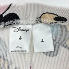 Load image into Gallery viewer, Girls Disney, Minnie Mouse cotton blend ribbed leggings, Inside leg: 36cm, GUC, size 4,  