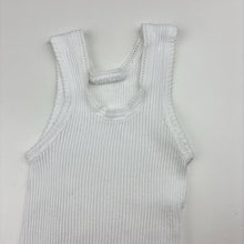 Load image into Gallery viewer, Unisex Bonds, white cotton ribbed singlet, GUC, size 000,  