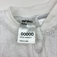 Load image into Gallery viewer, Unisex Anko, white cotton blend terry zip coverall, EUC, size 00000,  