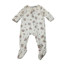 Load image into Gallery viewer, Girls Cotton On Baby, cream floral zip coverall, GUC, size 000,  