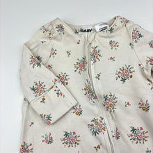 Load image into Gallery viewer, Girls Cotton On Baby, cream floral zip coverall, GUC, size 000,  