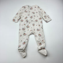 Load image into Gallery viewer, Girls Cotton On Baby, cream floral zip coverall, GUC, size 000,  