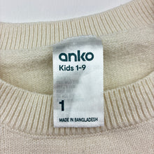 Load image into Gallery viewer, Girls Anko, cream knit sweater, GUC, size 1,  