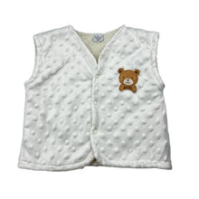 Load image into Gallery viewer, Unisex Babykids, white cotton blend fleece lined vest, GUC, size 1-2,  
