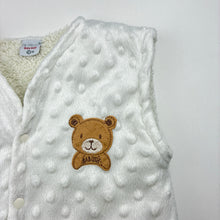 Load image into Gallery viewer, Unisex Babykids, white cotton blend fleece lined vest, GUC, size 1-2,  