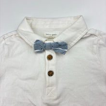 Load image into Gallery viewer, Boys David Jones, white cotton polo top, bow tie, FUC, size 0,  