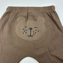 Load image into Gallery viewer, Unisex NEXT baby, brown cotton fleece lined pants, elasticated, GUC, size 000,  