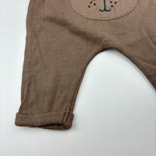 Load image into Gallery viewer, Unisex NEXT baby, brown cotton fleece lined pants, elasticated, GUC, size 000,  