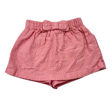 Load image into Gallery viewer, Girls pink, floral cotton blend shorts, elasticated, bow detail, EUC, size 1,  