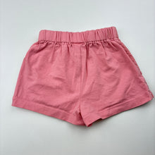 Load image into Gallery viewer, Girls pink, floral cotton blend shorts, elasticated, bow detail, EUC, size 1,  