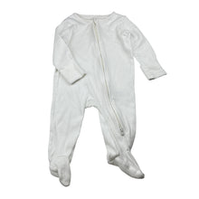 Load image into Gallery viewer, Unisex John Lewis, white organic cotton ribbed zip coverall, GUC, size 00,  