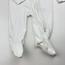 Load image into Gallery viewer, Unisex John Lewis, white organic cotton ribbed zip coverall, GUC, size 00,  