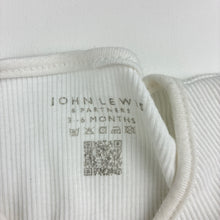 Load image into Gallery viewer, Unisex John Lewis, white organic cotton ribbed zip coverall, GUC, size 00,  