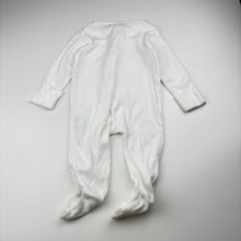 Load image into Gallery viewer, Unisex John Lewis, white organic cotton ribbed zip coverall, GUC, size 00,  