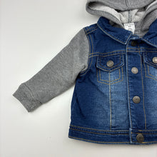 Load image into Gallery viewer, Boys Okie Dokie, cotton blend denim hooded jacket, GUC, size 00-0,  