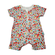 Load image into Gallery viewer, Girls purebaby, floral organic cotton zip romper, EUC, size 000,  
