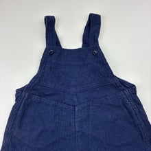 Load image into Gallery viewer, Unisex Jean Bourget, navy cotton shortalls, GUC, size 6 months,  
