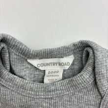Load image into Gallery viewer, Unisex Country Road, grey cotton blend ribbed bodysuit, EUC, size 0000,  