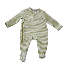 Load image into Gallery viewer, Unisex Bonds, striped cotton blend ribbed zip coverall, EUC, size 00000,  