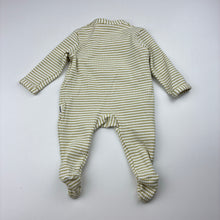 Load image into Gallery viewer, Unisex Bonds, striped cotton blend ribbed zip coverall, EUC, size 00000,  