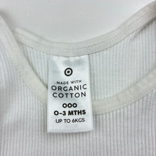 Load image into Gallery viewer, Unisex Target, white organic cotton ribbed singlet, EUC, size 000,  