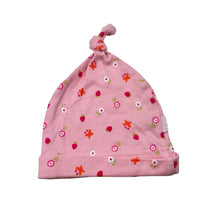 Load image into Gallery viewer, Girls Pumpkin Patch, cotton floral beanie hat, EUC, size 000-0,  