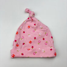 Load image into Gallery viewer, Girls Pumpkin Patch, cotton floral beanie hat, EUC, size 000-0,  