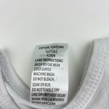 Load image into Gallery viewer, Unisex Dymples, white cotton blend bodysuit, GUC, size 000,  