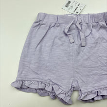 Load image into Gallery viewer, Girls Anko, purple cotton ruffle shorts, elasticated, NEW, size 1,  