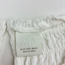Load image into Gallery viewer, Girls Zara, white soft feel crinkle top, EUC, size 13-14,  