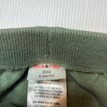 Load image into Gallery viewer, Unisex Jack &amp; Milly, green fleece lined pants, elasticated, GUC, size 000,  