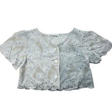 Load image into Gallery viewer, Girls Zara,  cropped broderie cotton top, GUC, size 10,  