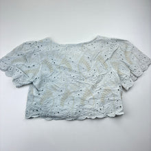 Load image into Gallery viewer, Girls Zara,  cropped broderie cotton top, GUC, size 10,  