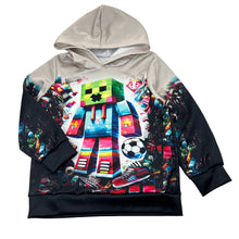 Load image into Gallery viewer, Boys lightweight, Minecraft-style block character hoodie, EUC, size 5-6,  
