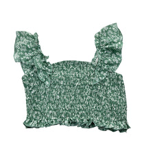 Load image into Gallery viewer, Girls SHEIN teen, floral cropped ruffle top, GUC, size 10-11,  