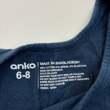 Load image into Gallery viewer, Boys Anko, navy cotton blend singlet, GUC, size 6-8,  