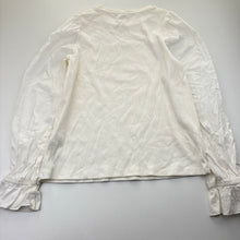 Load image into Gallery viewer, Girls Zara, cream cotton blend ribbed long sleeve top, EUC, size 13-14,  