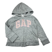 Load image into Gallery viewer, Girls Baby Gap, grey cotton blend zip sweater, GUC, size 4,  